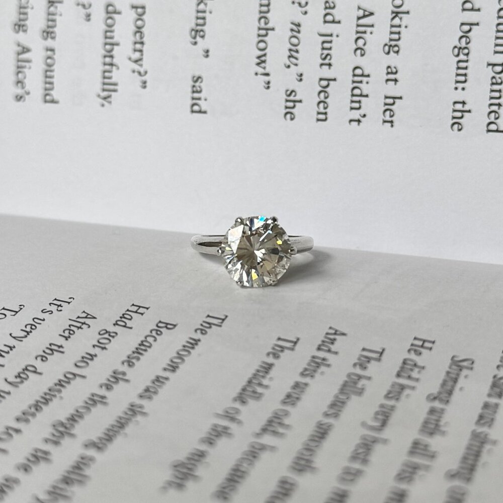 Sterling Silver Solitaire Ring Size 5 Classic Vin… - image 5